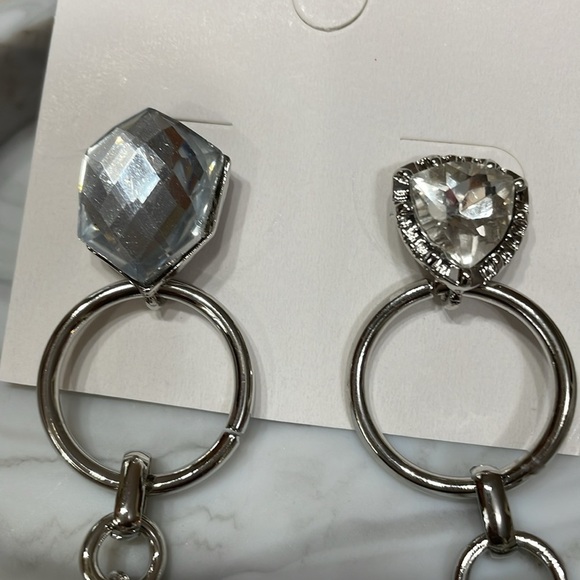 Zara Crystal Silver Dangle Earrings - Picture 5 of 12